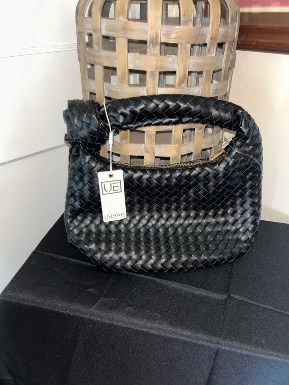 Urban Expressions Black Woven Hobo Bag